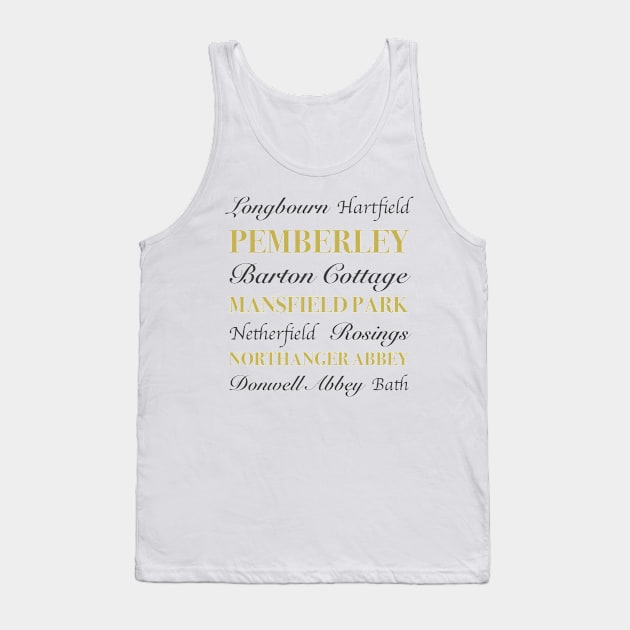 Jane Austen Locations Tank Top by LoveLiterature